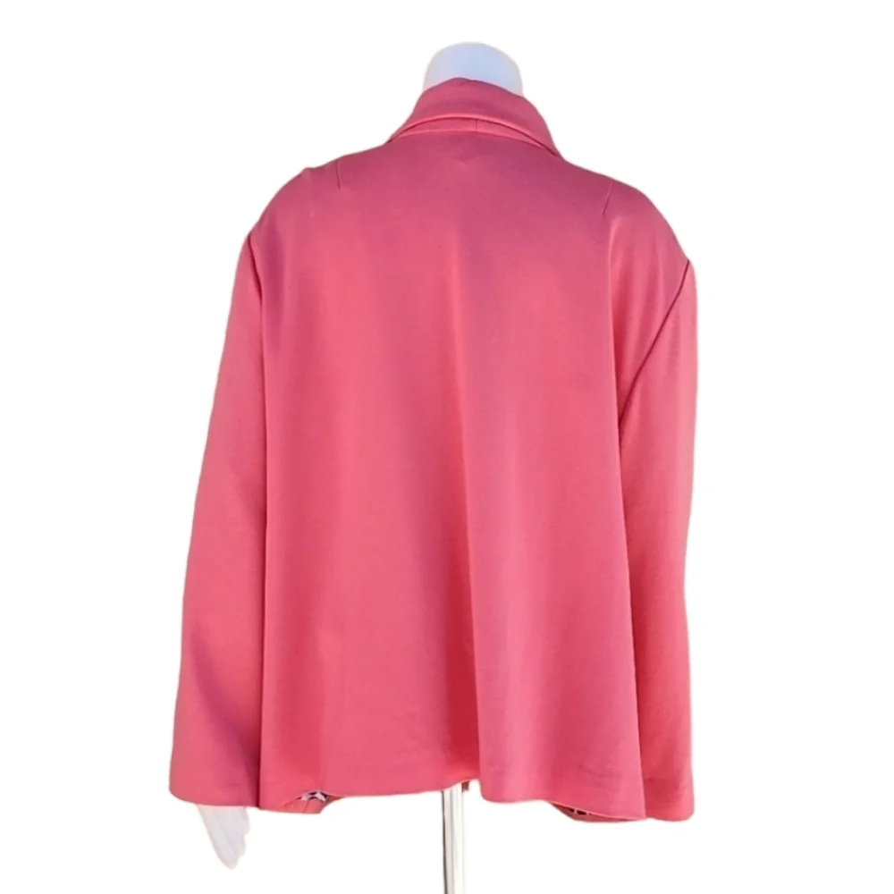 SANDRO Pink Peacoat 3X Double Breasted Statement Coat Giraffe Print Lined Plus - Picture 4 of 17